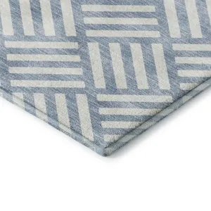 Luxury Washable Indoor/Outdoor The Reserve Denim 1\'8\" x 2\'6\" Rug