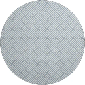 Luxury Washable Indoor/Outdoor The Reserve Denim 8\' x 8\' Round Rug