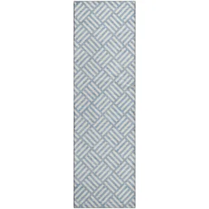 Luxury Washable Indoor/Outdoor The Reserve Denim 2\'3\" x 7\'6\" Runner Rug