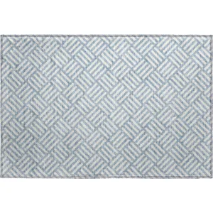 Luxury Washable Indoor/Outdoor The Reserve Denim 1\'8\" x 2\'6\" Rug
