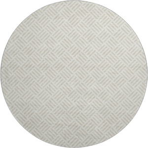 Luxury Washable Indoor/Outdoor The Reserve Ivory 8' x 8' Round Rug