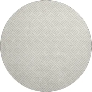 Luxury Washable Indoor/Outdoor The Reserve Ivory 8\' x 8\' Round Rug
