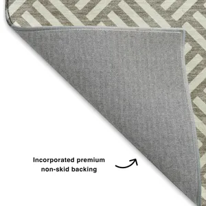 Luxury Washable Indoor/Outdoor The Reserve Taupe 1\'8\" x 2\'6\" Rug