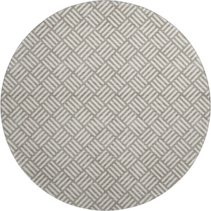 Luxury Washable Indoor/Outdoor The Reserve Taupe 8' x 8' Round Rug