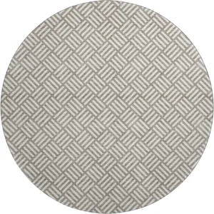 Luxury Washable Indoor/Outdoor The Reserve Taupe 8\' x 8\' Round Rug