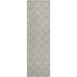 Luxury Washable Indoor/Outdoor The Reserve Taupe 2\'3\" x 7\'6\" Runner Rug