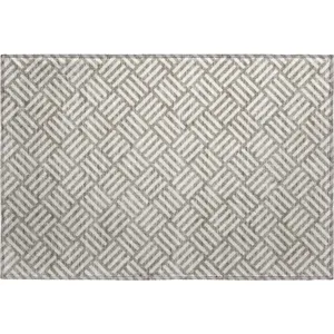 Luxury Washable Indoor/Outdoor The Reserve Taupe 1\'8\" x 2\'6\" Rug