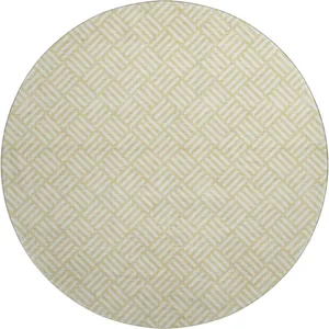 Luxury Washable Indoor/Outdoor The Reserve Wheat 8\' x 8\' Round Rug