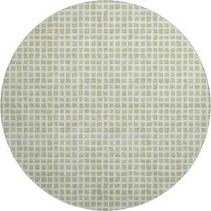Luxury Washable Indoor/Outdoor The Reserve Aloe 8\' x 8\' Round Rug