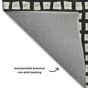 Luxury Washable Indoor/Outdoor The Reserve Black 9\' x 12\' Rug