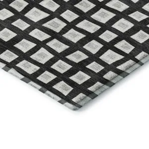 Luxury Washable Indoor/Outdoor The Reserve Black 9\' x 12\' Rug