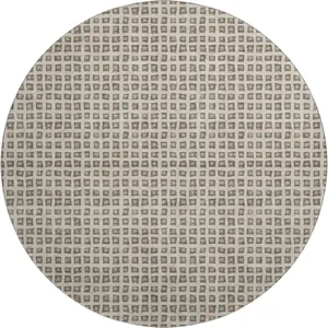 Luxury Washable Indoor/Outdoor The Reserve Brown 8\' x 8\' Round Rug