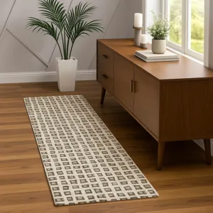 Luxury Washable Indoor/Outdoor The Reserve Brown 2\'3\" x 7\'6\" Runner Rug