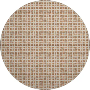 Luxury Washable Indoor/Outdoor The Reserve Copper 8\' x 8\' Round Rug