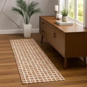 Luxury Washable Indoor/Outdoor The Reserve Copper 2\'3\" x 7\'6\" Runner Rug