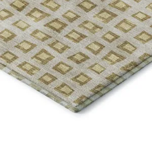 Luxury Washable Indoor/Outdoor The Reserve Gold 2\'3\" x 7\'6\" Runner Rug