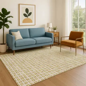 Luxury Washable Indoor/Outdoor The Reserve Gold 8\' x 10\' Rug