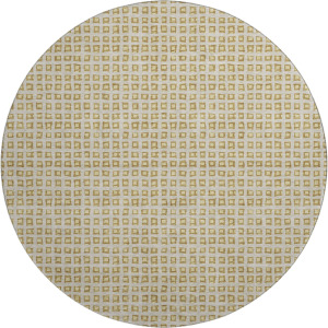 Luxury Washable Indoor/Outdoor The Reserve Gold 8' x 8' Round Rug