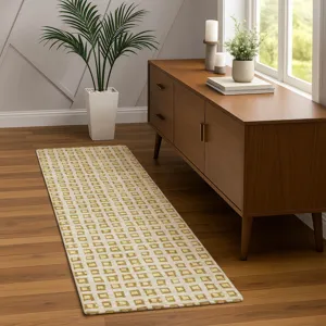 Luxury Washable Indoor/Outdoor The Reserve Gold 2\'3\" x 7\'6\" Runner Rug