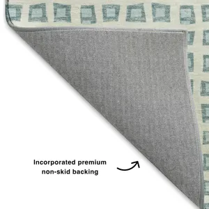 Luxury Washable Indoor/Outdoor The Reserve Teal 2\'3\" x 7\'6\" Runner Rug