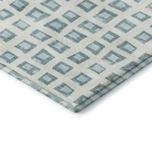 Luxury Washable Indoor/Outdoor The Reserve Teal 2\'3\" x 7\'6\" Runner Rug