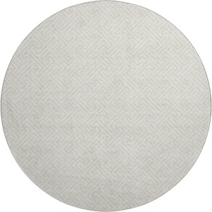 Luxury Washable Indoor/Outdoor The Reserve Beige 8' x 8' Round Rug