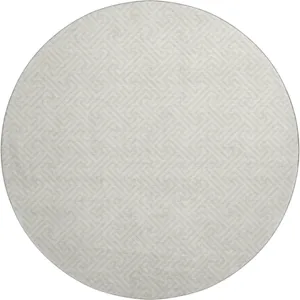 Luxury Washable Indoor/Outdoor The Reserve Beige 8\' x 8\' Round Rug