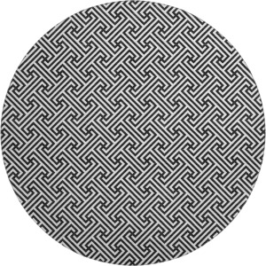 Luxury Washable Indoor/Outdoor The Reserve Black 8' x 8' Round Rug