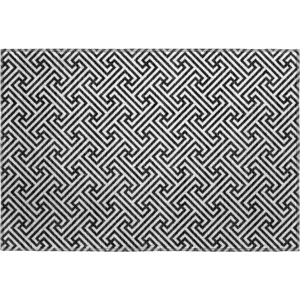 Luxury Washable Indoor/Outdoor The Reserve Black 1\'8\" x 2\'6\" Rug