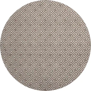 Luxury Washable Indoor/Outdoor The Reserve Coffee 8\' x 8\' Round Rug