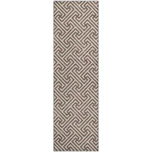 Luxury Washable Indoor/Outdoor The Reserve Coffee 2\'3\" x 7\'6\" Runner Rug