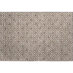 Luxury Washable Indoor/Outdoor The Reserve Coffee 1\'8\" x 2\'6\" Rug