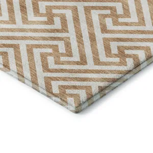 Luxury Washable Indoor/Outdoor The Reserve Copper 1\'8\" x 2\'6\" Rug