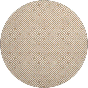 Luxury Washable Indoor/Outdoor The Reserve Copper 8\' x 8\' Round Rug