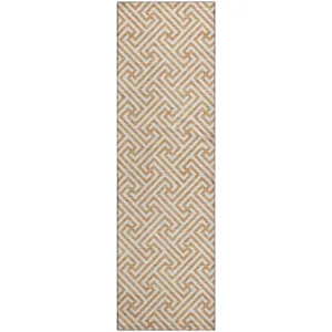 Luxury Washable Indoor/Outdoor The Reserve Copper 2\'3\" x 7\'6\" Runner Rug