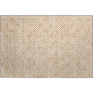 Luxury Washable Indoor/Outdoor The Reserve Copper 1\'8\" x 2\'6\" Rug