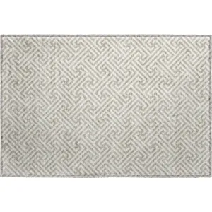 Luxury Washable Indoor/Outdoor The Reserve Flax 1\'8\" x 2\'6\" Rug
