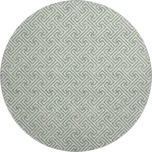 Luxury Washable Indoor/Outdoor The Reserve Sage 8\' x 8\' Round Rug