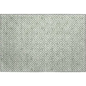 Luxury Washable Indoor/Outdoor The Reserve Sage 1\'8\" x 2\'6\" Rug