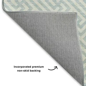 Luxury Washable Indoor/Outdoor The Reserve Sky 1\'8\" x 2\'6\" Rug