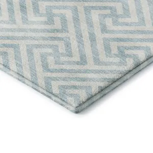 Luxury Washable Indoor/Outdoor The Reserve Sky 1\'8\" x 2\'6\" Rug