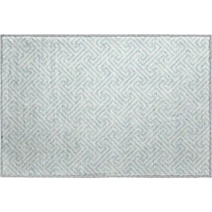 Luxury Washable Indoor/Outdoor The Reserve Sky 1\'8\" x 2\'6\" Rug