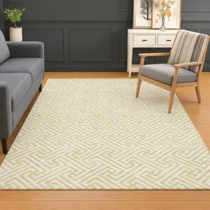 Luxury Washable Indoor/Outdoor The Reserve Wheat 3\' x 5\' Rug