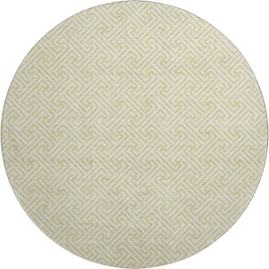 Luxury Washable Indoor/Outdoor The Reserve Wheat 8' x 8' Round Rug