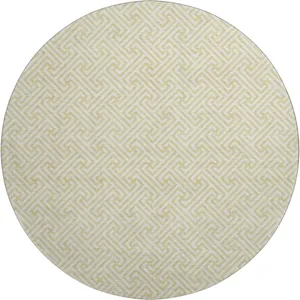 Luxury Washable Indoor/Outdoor The Reserve Wheat 8\' x 8\' Round Rug