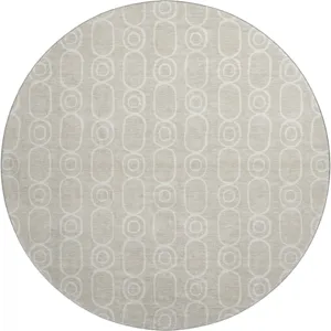 Luxury Washable Indoor/Outdoor The Reserve Beige 8\' x 8\' Round Rug