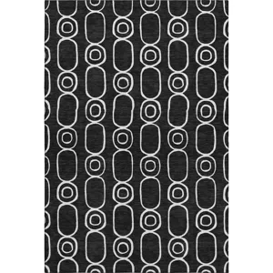 Luxury Washable Indoor/Outdoor The Reserve Black 10\' x 14\' Rug