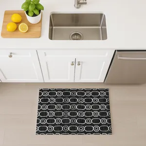 Luxury Washable Indoor/Outdoor The Reserve Black 1\'8\" x 2\'6\" Rug