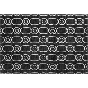Luxury Washable Indoor/Outdoor The Reserve Black 1\'8\" x 2\'6\" Rug