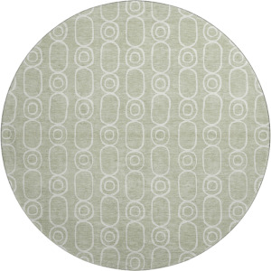 Luxury Washable Indoor/Outdoor The Reserve Celery 8' x 8' Round Rug